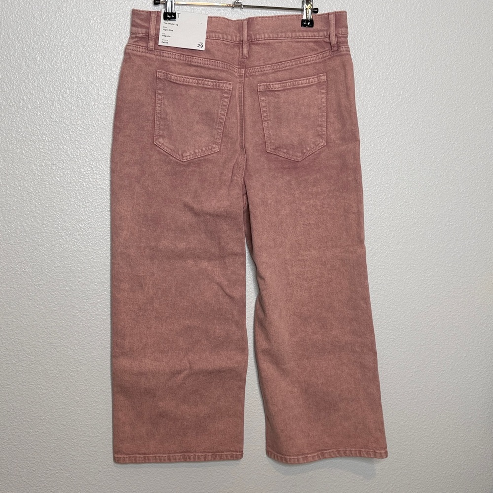 NWT Loft Wide Leg Denim Jeans Pink 29” Waist Regular Fit Petite inseam - Picture 4 of 4